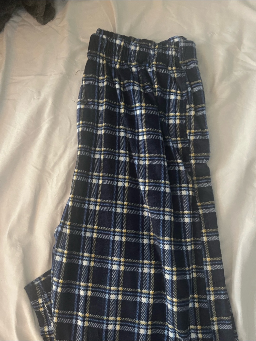 Kids Navy Plaid Pull-On Pajamas